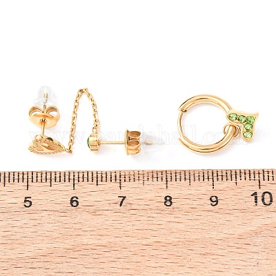 Комплекты из серег-гвоздиков и колец из нержавеющей стали 304 EJEW-K268-93G-01-1