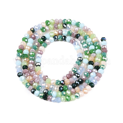 Стеклянные бусины с гальваническим покрытием  GLAA-T023-A16-08-1