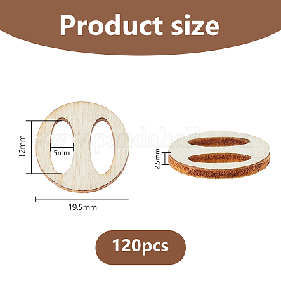 4 набор деревянных пуговиц с 1 отверстиями WOOD-DC0001-37-1