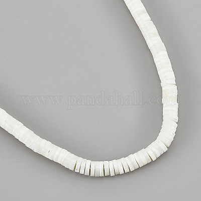 Freshwater Shell Beads Strands Disc Flat Heishi Beads.7~8mm in