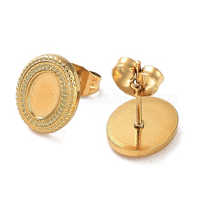 Ионное покрытие (ip) стойка покрытие 304 нержавеющая сталь серьги-гвоздики фурнитура STAS-M323-24G-1