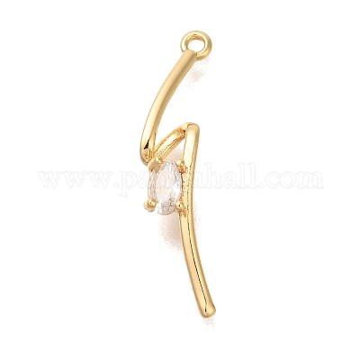 Латунные микропаве прозрачные подвески с фианитом KK-M301-12G-1