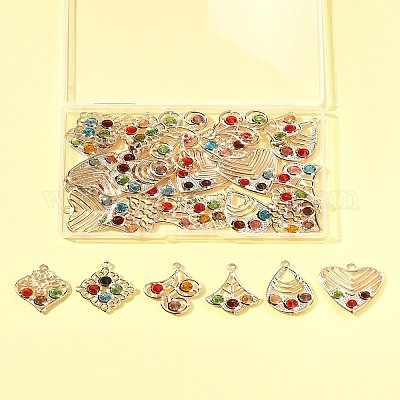 30 шт. 6 стиля подвески из железа и стекла IFIN-FS0001-52-1