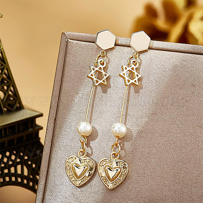 8 пара латунных сережек-гвоздиков KK-BC0008-56-1