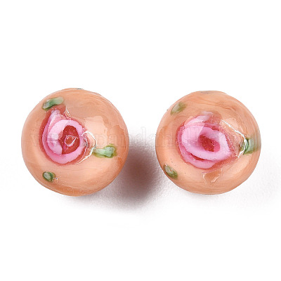 Бусы лэмпворк ручной работы LAMP-N021-45F-1