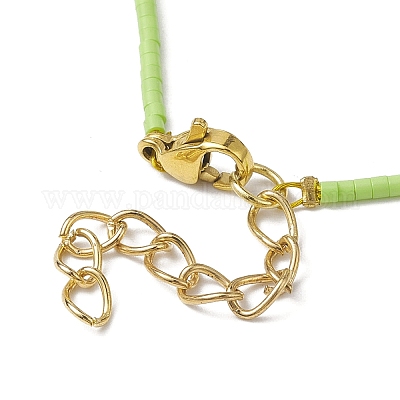 Ожерелье из стеклянных бусин и стеклянных бусин в стиле лэмпворк с застежками из нержавеющей стали 304 NJEW-JN04597-1