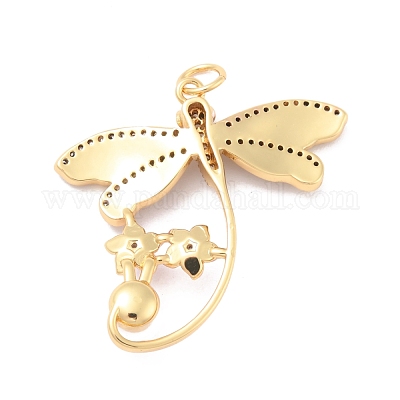 Экологически чистый кубический цирконий из латуни с эмалевыми подвесками KK-K268-29G-1