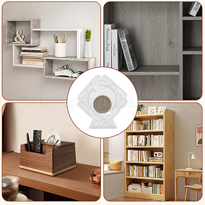 2 шт. прозрачный пластиковый вращающийся ящик для хранения памятных монет DJEW-SP0001-09-1