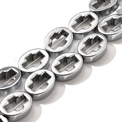 Гальванические нити из синтетических немагнитных гематитовых бусин G-L613-Z01-01G-1