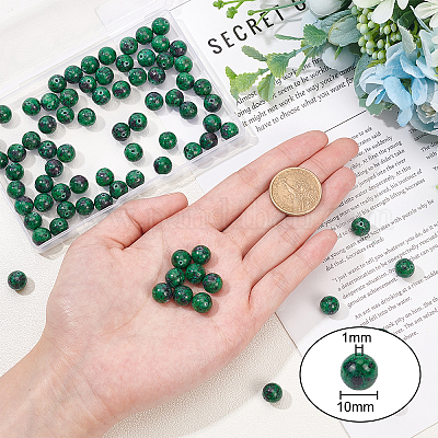 Натуральный рубин в цоизита бусин пряди G-OC0001-15-10mm-1