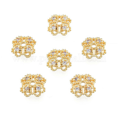 Латунная шапочка из прозрачного кубического циркония KK-N259-34-1