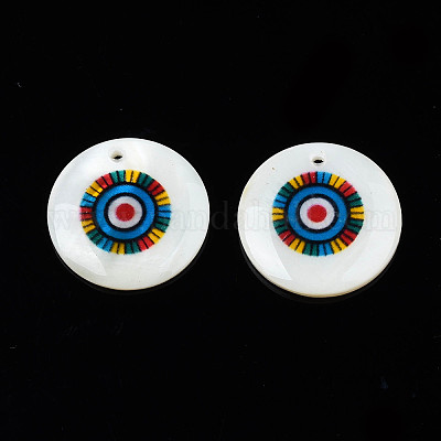 Подвески с пресноводными ракушками с принтом SHEL-T009-20B-1