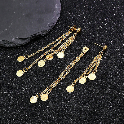 Серьги-гвоздики с кисточками из латуни CO5306-1