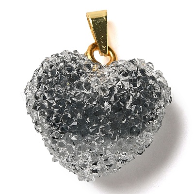 Подвески из прозрачной смолы с точками из стразов RESI-N040-01G-01-RS-1