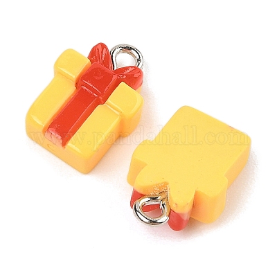 Подвески из непрозрачной смолы на рождественскую тематику RESI-S08-02G-1