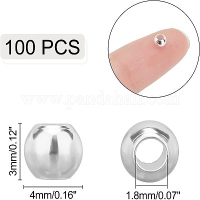 100 шт. бусины из нержавеющей стали марки 304 STAS-UN0025-41-1