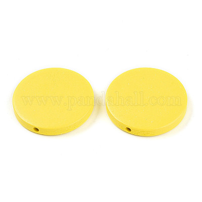 Расписные бусы из натурального дерева WOOD-WH0038-35C-06-1