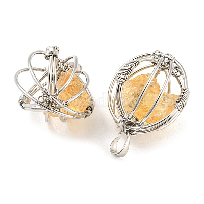 Природные подвески цитрин G-H293-03P-01-1