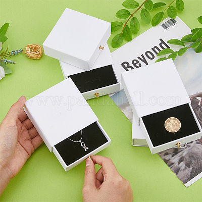 8 шт. квадратная бумажная шкатулка для хранения ювелирных изделий CON-DC0001-08B-1