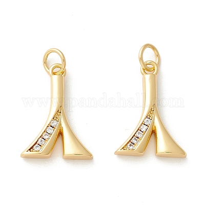 Подвески из экологически чистой латуни с микропаве из прозрачного кубического циркония KK-D072-01G-A-NR-1