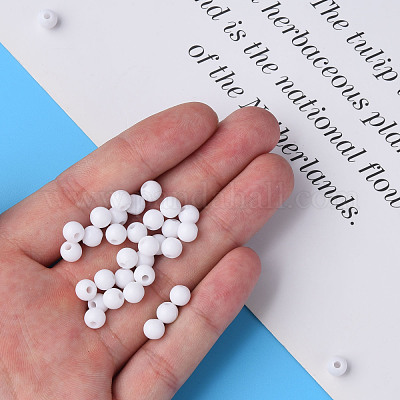 Непрозрачные акриловые бусины MACR-S370-C6mm-01-1