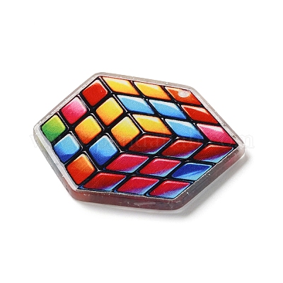 Подвески из прозрачного акрила с принтом OACR-S045-03F-1