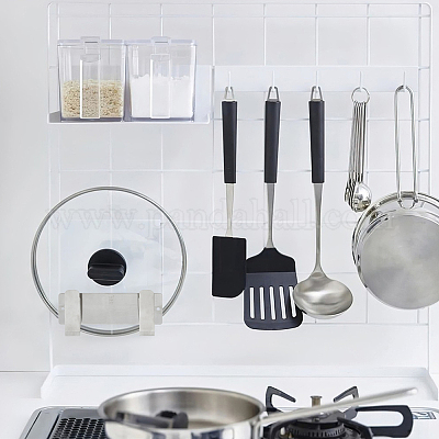 4 комплект двухцветных самоклеящихся настенных держателей для крышек кастрюль из нержавеющей стали AJEW-FH0004-53-1