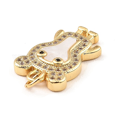 Латунь с фианитами и подвесками-ракушками KK-K342-11G-1