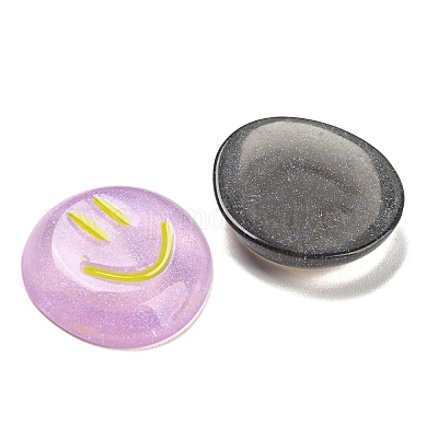 Кабошоны из прозрачной смолы с блестками RESI-D003-11-1