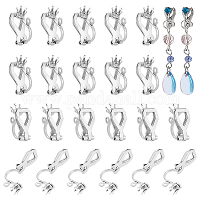 40 шт. фурнитура для сережек-клипс из нержавеющей стали 316 STAS-UN0063-37-1