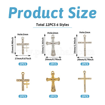 20шт 10 стиля подвески из сплава со стразами FIND-TA0007-84-1