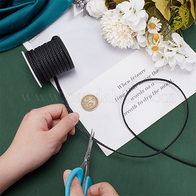 Двухслойный плетеный шнур из искусственной кожи длиной 10 м. WL-WH0014-01A-1