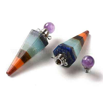 Чакра натуральный драгоценный камень флакон духов большие подвески G-H285-03P-1
