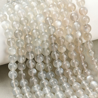 Натуральный белый лунный камень бисер пряди&nbsp;G-Z137-A01-6mm-1