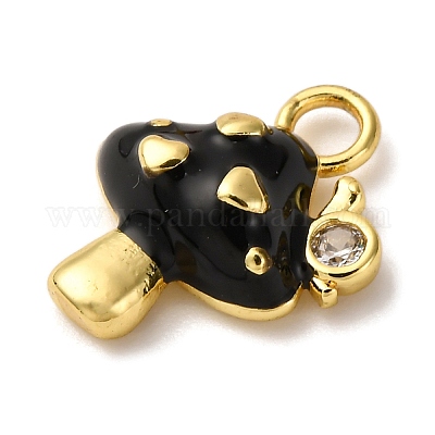 Кулоны с эмалью из латуни с прозрачным кубическим цирконием KK-I276-26G-01-1