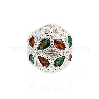 Полая стойка покрытие латунь цветные кубические циркониевые бусины KK-L236-14S-1