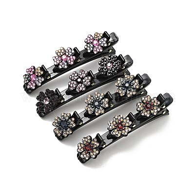 Модные двухслойные заколки крокодил со стразами и смолой&nbsp;LS-PHAR-P005-25-1