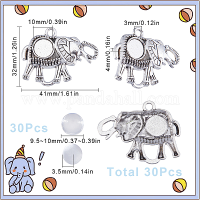 Набор для самостоятельного изготовления подвески в виде слона в виде пустого купола DIY-SC0022-08-1