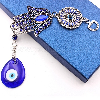 Турецкая синяя капля лэмпворк с украшением в виде сглаза EVIL-PW0004-06-1