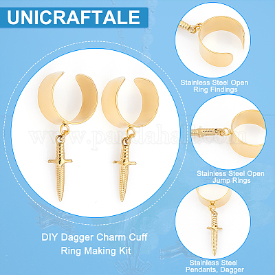 Wholesale Unicraftale DIY Charm Cuff Ring Making Kit 