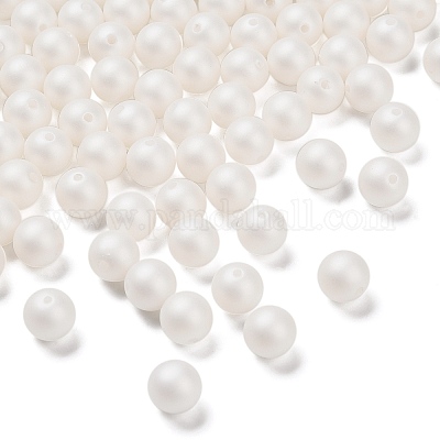 Матовые пластиковые бусины с имитацией жемчуга KY-F022-8mm-01-1