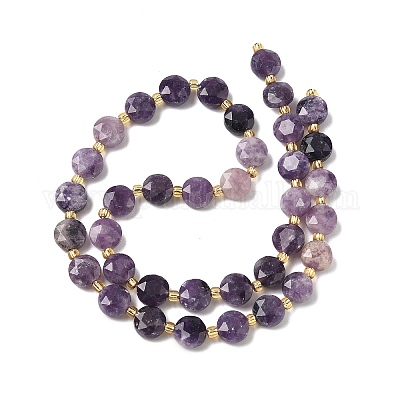 Натуральные лепидолитовые бусины G-C116-A09-02-1