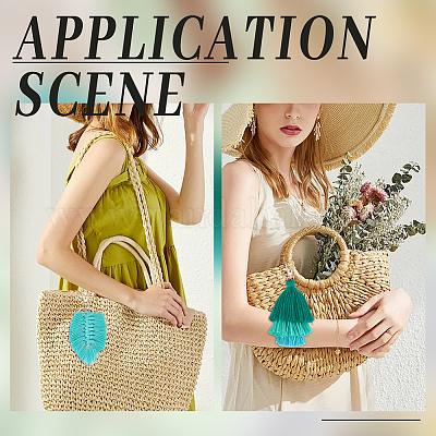 4 шт. 4 стиля плетения кисточки хлопковые подвесные украшения KEYC-WR0001-47A-1