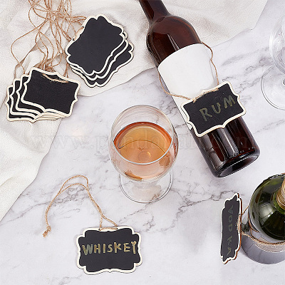 10 шт. 2 пустых деревянных мини-доски для вывесок AJEW-DR0001-18-1