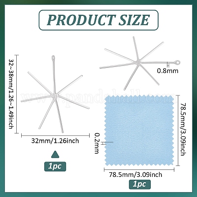 1 шт. 925 подвески из стерлингового серебра с 6 зубцами-коготками FIND-BC0013-76-1