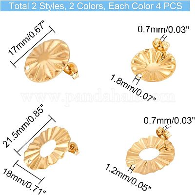 16 шт. 4 шт. фурнитура для сережек-гвоздиков из нержавеющей стали 304 STAS-UN0031-23-1