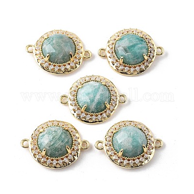 Подвески-коннекторы из натурального амазонита с граненой отделкой G-H323-03G-12-1