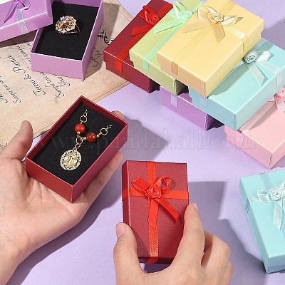 6 шт. картонные бумажные коробки для набора украшений AJEW-YW0001-35F-1