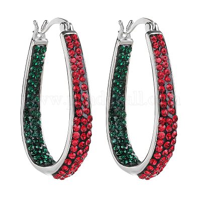 Серьги-кольца из латуни с кубическим цирконием в форме слезы FS-WGD8558-03-1