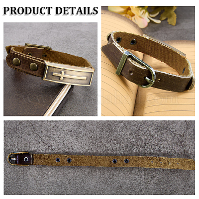 Регулируемые браслеты из воловьей кожи для женщин и мужчин BJEW-WH20012-09AB-1